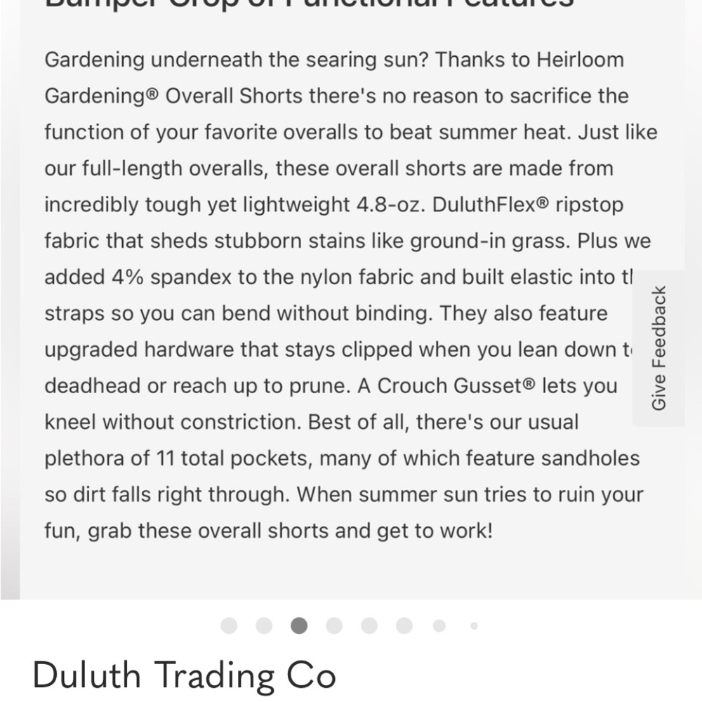 Duluth Heirloom Overalls Lightweight Gardening Shorts in Red Sz M - Picture 12 of 12